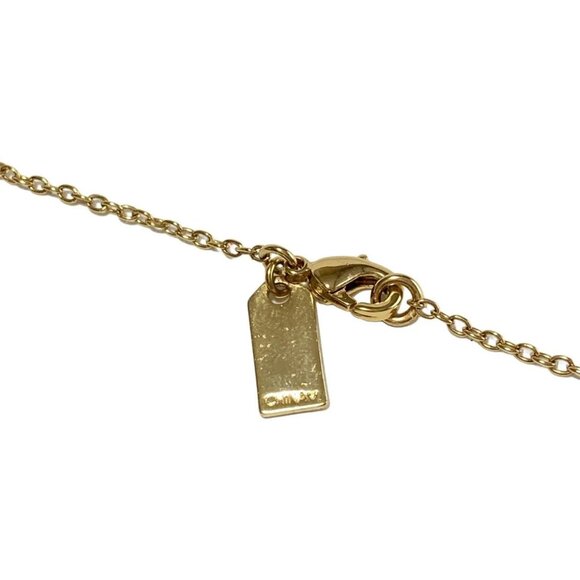 Auth COACH - Gold Light Pink Hardware Rhinestones Necklace - Picture 4 of 4